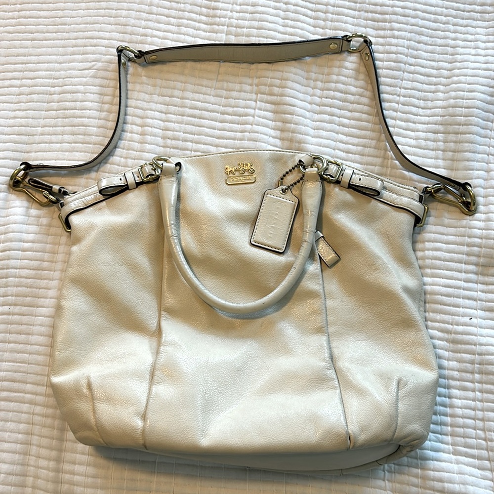 Large Coach crossbody bag with top handles